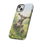 Playful Dog in Meadow Great Dane phone case | Puppy Art Tough Cover