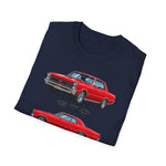 Red 1965 GTO Car Illustration T-Shirt | Classic Muscle Car Trio Tee