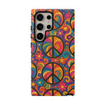 Peace Love Rainbow Spiral Art Tough Phone Case