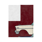 1957 Bel Air Five Color Side Profile Microfiber Throw Blanket Classic Car Gift