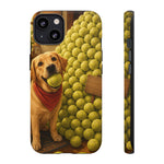 Golden Retriever with Tennis Ball phone case | Cute Dog Art, Tennis Ball Pile