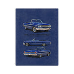 1963 Blue Galaxie Convertible Illustration Blanket | Classic Car Artwork