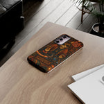 DJ Cat Phone Case, Glowing Turntables Folk Art Cover