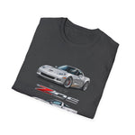 Silver 2007 C6 Z06 Illustration T-Shirt | Sports Car Trio