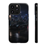 Black C7 City Skyline Rooftop Sports Car Tough Phone Case