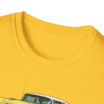 Yellow 1955 Chevy Bel Air T-Shirt | Vintage Classic Car Trio Illustration