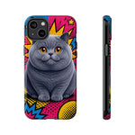 British Shorthair Round Pop Art Tough Phone Case