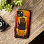 Z06 Corvette Phone Case, Yellow Top-Down Duotone Gradient Cover