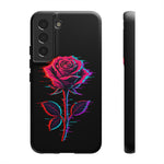 Glitch Rose Neon Phone Case Vaporwave Tough Cover