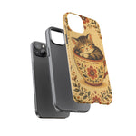 Teacup Cat Phone Case, Cozy Folk Illustration Art Cover