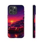 FD RX-7 Retro Sunset Sports Car Tough Case | Neon Vaporwave Beach Drive