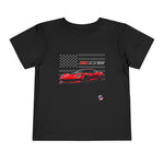 Red Corvette Z06 Toddler T-Shirt Red American Flag Car Kid Tee