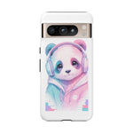 Pastel Panda Phone Case, Glitch Color Block Cover