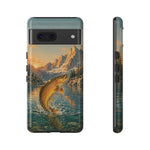 Leaping Golden Trout Lake Scene phone case | Tough Cover