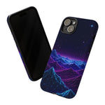 Retro Neon Mountains Phone Case | Vaporwave Galaxy Landscape