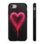Melting Glitch Heart Neon Phone Case