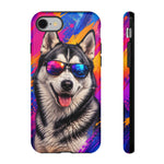 Cool Husky Sunglasses Portrait Tough Phone Case - Abstract