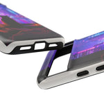 Lo-Fi Cat Neon Rain Window Vaporwave Art Tough Phone Case