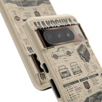 Silver Hakosuka Phone Case, Vintage JDM Infographic Cover