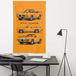 1970 GTO Judge Convertible Orange Banner 34x56 Garage Man Cave Wall Decor