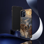 Saint Bernard Winter Rescue phone case | snowy mountain dog scene