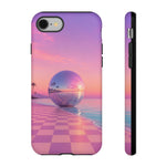 Retro Vaporwave Sunset sphere phone case | protective cover