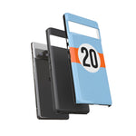 Copy of Blue Orange Number 20 Retro Racing Stripe Tough Phone Case Cover