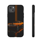 Orange Cuda Phone Case, Muscle Car Stripe Studio Cover, Gift