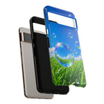 Bubbles Over Grass phone case | Tough Cover