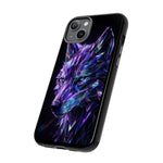 Holographic Wolf Phone Case, Fractured Prism Iridescent Cover
