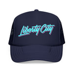 Liberty City Miami Trucker Hat Retro Script Snapback Neon Pastel South Florida Streetwear Cap