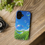 Bubbles Over Grass phone case | Tough Cover