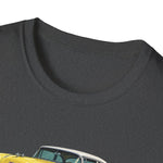 Yellow 1955 Chevy Bel Air T-Shirt | Vintage Classic Car Trio Illustration