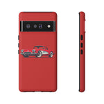 Red Classic Corvette C1 Illustration phone case | Retro Car Tough Case