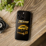 Z06 Corvette Phone Case, Yellow Neon Chrome Studio Cover