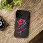 Glitch Rose Neon Phone Case Vaporwave Tough Cover