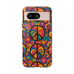 Peace Love Rainbow Spiral Art Tough Phone Case