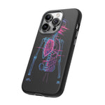 Neon Anatomical Skeleton Phone Case | Internal Displacement Art