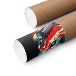 Stingray Corvette Poster – Patriotic USA Flag, Eagle & Fireworks Art