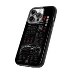R35 GTR Infographic Phone Case, Black Spec Sheet Tough Cover