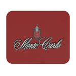 Monte Carlo Script Mouse Pad | Retro Racing Logo, Red Desk Mat