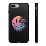Melting Glitch Smiley Face Phone Case Trippy Tough Case