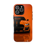Orange Mustang Art Phone Case, GT500 American Muscle Car Tough Cover for Male