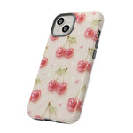 Pink Cherry Pattern Phone Case | Cute Retro Fruit Design
