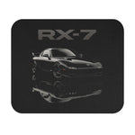 RX-7 JDM Car Mouse Pad – Black Rotary Coupe Art, Non-Slip Rubber Base