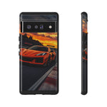 Orange C8 Z06 Flat Plane V8 Speed Art Tough Phone Case