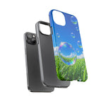 Bubbles Over Grass phone case | Tough Cover