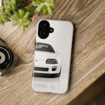 White MK4 Supra Phone Case, Retro 90s JDM Tough Cover for Car Enthusiasts