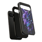 Holographic Wolf Phone Case, Fractured Prism Iridescent Cover