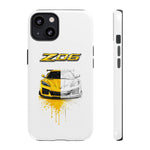 Z06 Corvette Phone Case, Yellow Sketch Reveal Chrome Cover